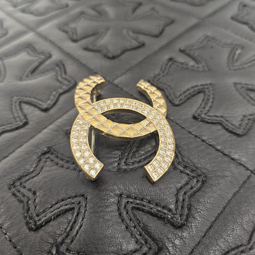 CHANEL 2017AW B17 Coco Mark Rhinestone Brooch シャネル B17 ココマーク ラインストーン ブローチ