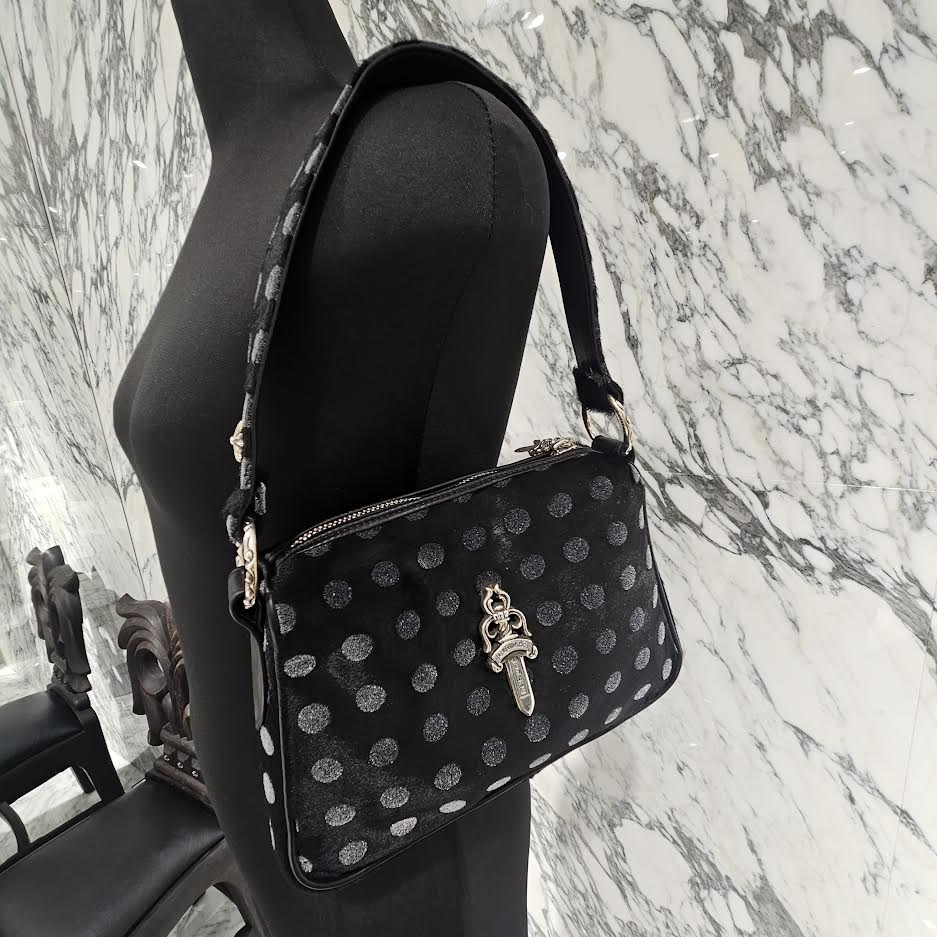 CHROME HEARTS CHICKEN NUGGET Polka Dots Harako Leather Small Shoulder Bag クロムハーツ チキンナゲット 水玉柄 ハラコレザー スモール ショルダーバッグ