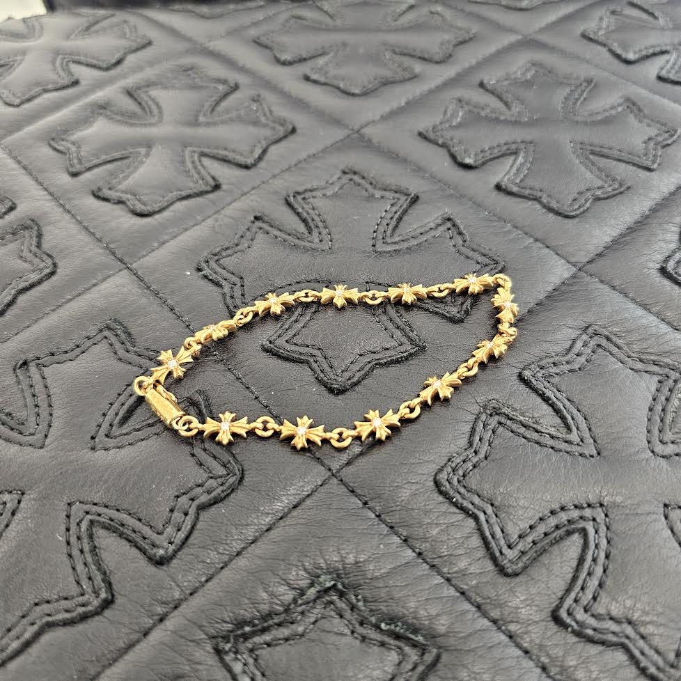 CHROME HEARTS 22K Tiny E Diamond CH Plus Bracelet 12 LINK クロムハーツ 22K タイニーE ダイヤモンド CHプラス ブレスレット 12リンク