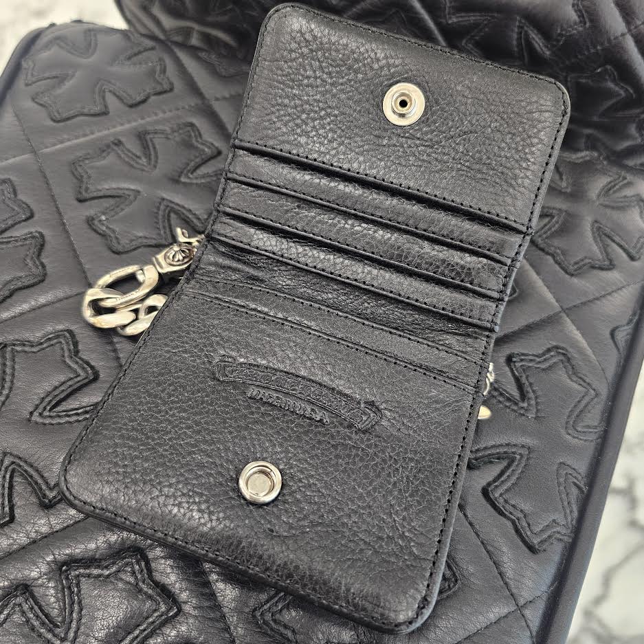 CHROME HEARTS TV MAN 1 Clip Classic Chain Leather Wallet クロムハーツ TVマン ワンクリップ クラシックチェーン レザーウォレット