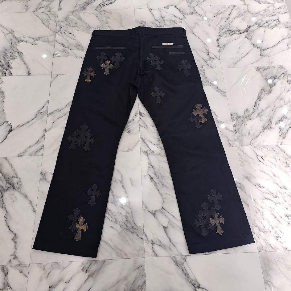 CHROME HEARTS CAMO Leather Cross Patch Chino Cotton Pants Size 36 クロムハーツ カモフラ レザークロスパッチ チノ コットンパンツ サイズ36