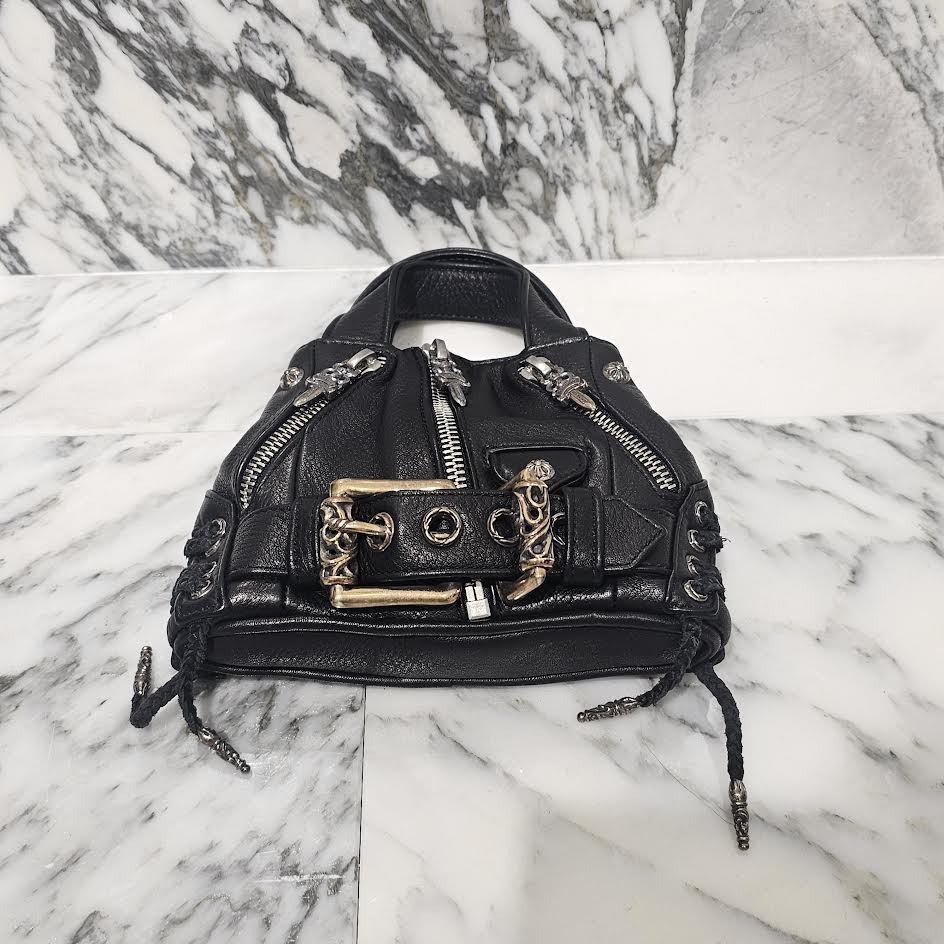 CHROME HEARTS JJ Dean Mini Leather Riders Hand Bag クロムハーツ JJ ディーン ミニレザー ライダース ハンドバッグ