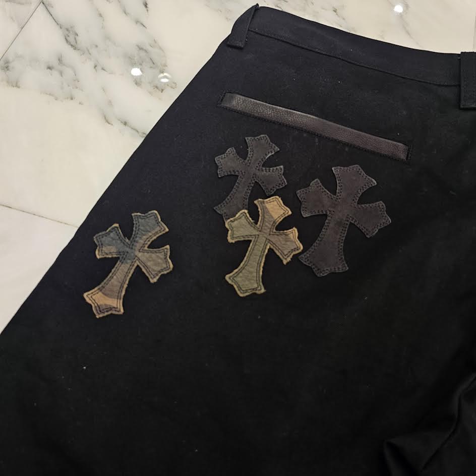 CHROME HEARTS CAMO Leather Cross Patch Chino Cotton Pants Size 36 クロムハーツ カモフラ レザークロスパッチ チノ コットンパンツ サイズ36