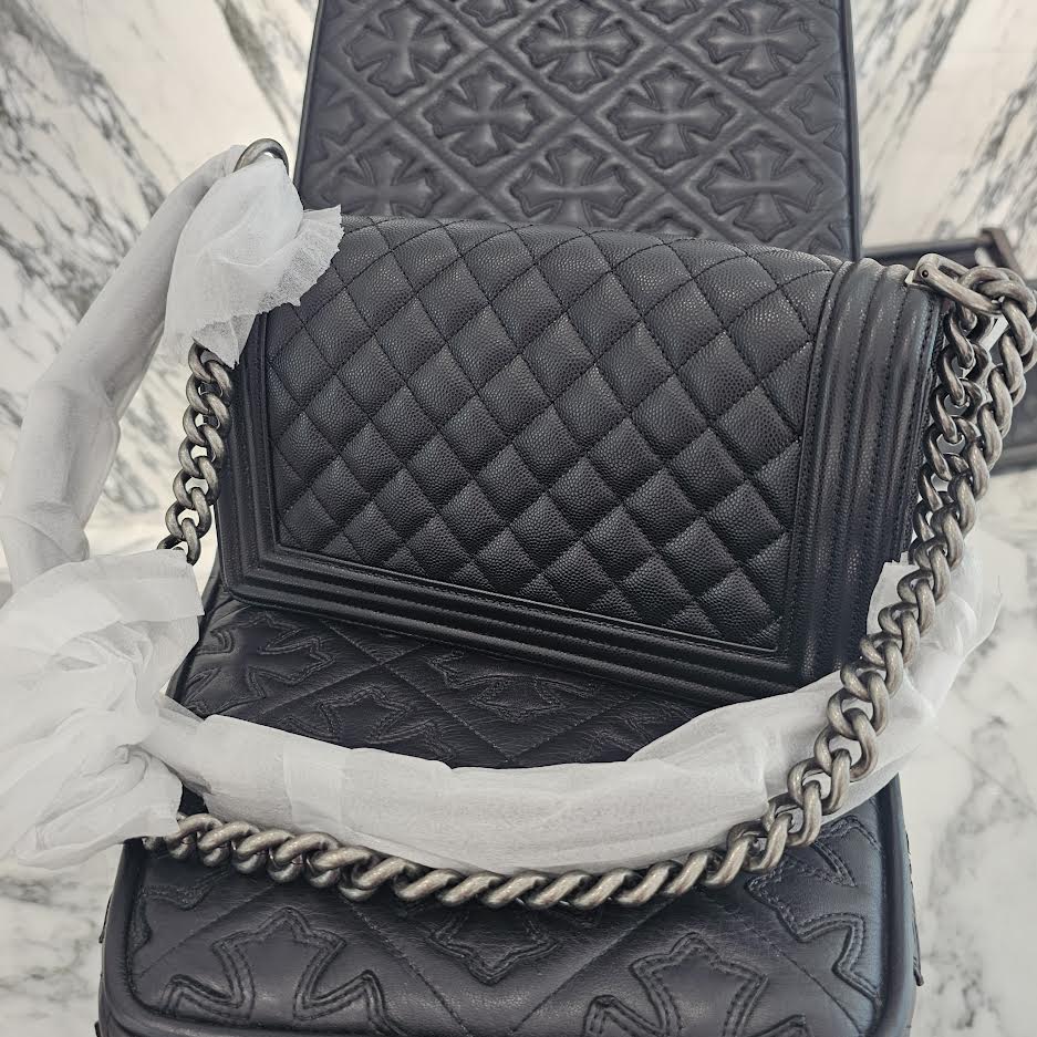 CHANEL 2024 Cruise BOY CHANEL Coco Mark Caviar Skin Leather Shoulder Bag A67086 シャネル 2024クルーズ ボーイシャネル ココマーク キャビアスキン レザーショルダーバッグ