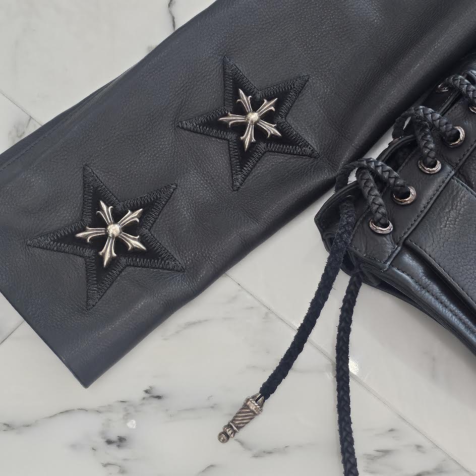 CHROME HEARTS JJ DEAN STAR CUSTOM Riders Leather Jacket Size M クロムハーツ JJディーン スターカスタム ライダース レザージャケット サイズM