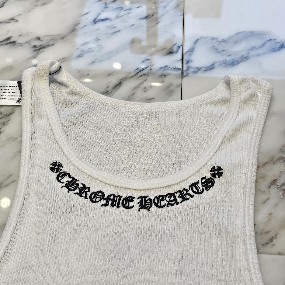 CHROME HEARTS Neck Logo Back Scroll Tank Top Size S クロムハーツ ネックロゴ バックスクロール タンクトップ サイズS