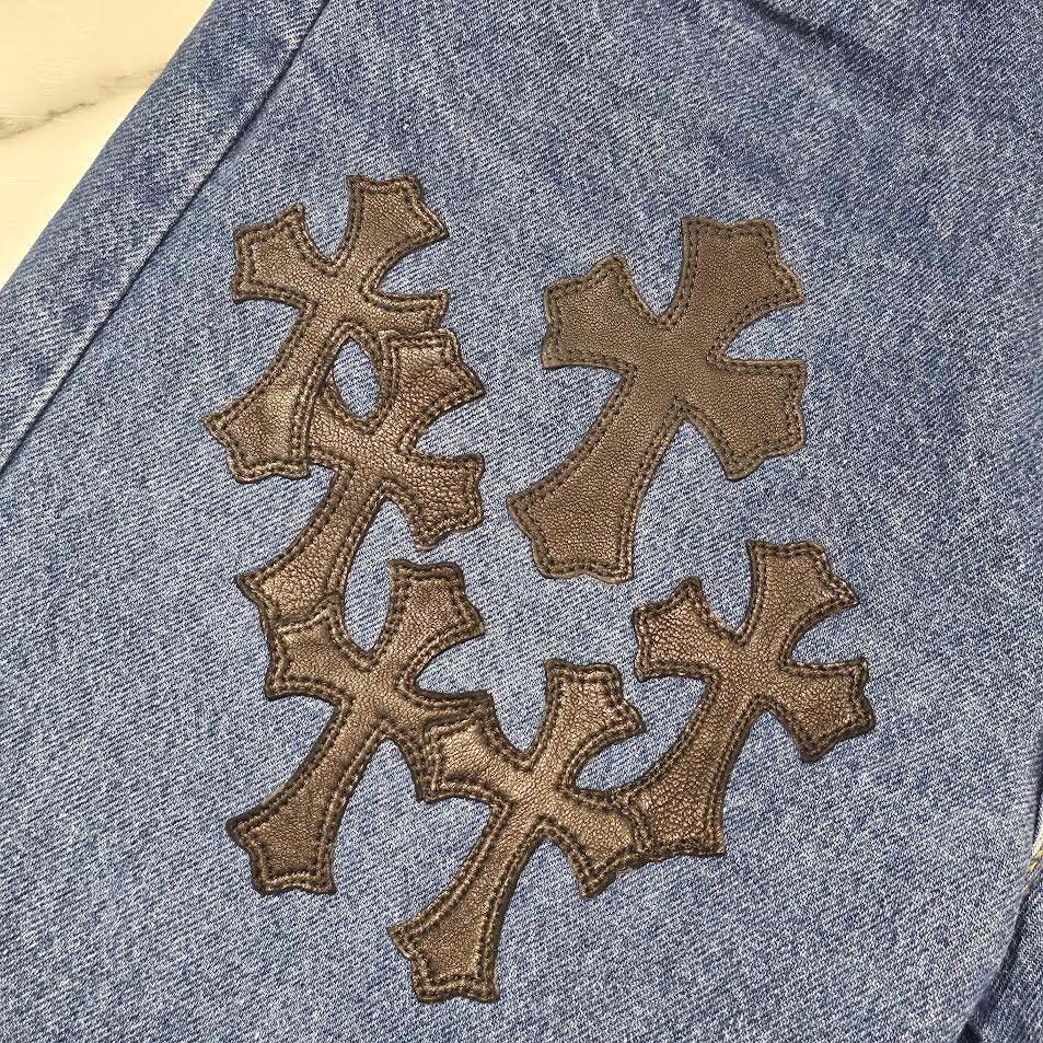 CHROME HEARTS × Levi's 505 VNTG Cross Leather Patch Denim Pants Size 33 クロムハーツ × リーバイス 505 ヴィンテージ クロスレザーパッチ デニムパンツ サイズ33