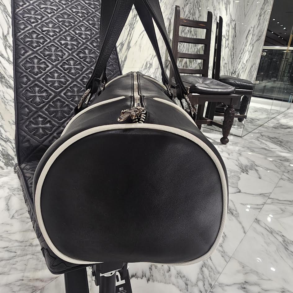 CHROME HEARTS Las Vegas Limited DOMINO Cemetery Cross Patch Duffle Leather Boston Bag クロムハーツ ラスベガス限定 ドミノ セメタリークロスパッチ ダッフル レザー ボストンバッグ