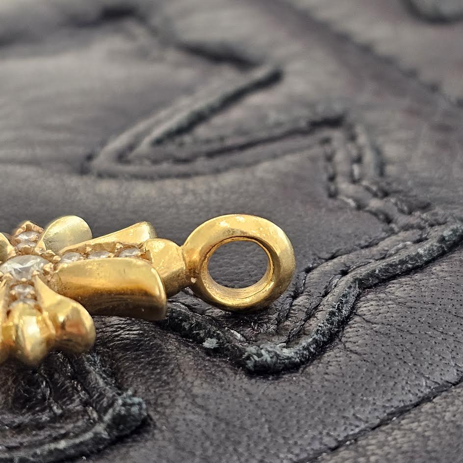 CHROME HEARTS 22K Tiny Fat Cross Pave Diamond Pendant Top クロムハーツ 22K タイニーファットクロス パヴェダイヤモンド ペンダントトップ