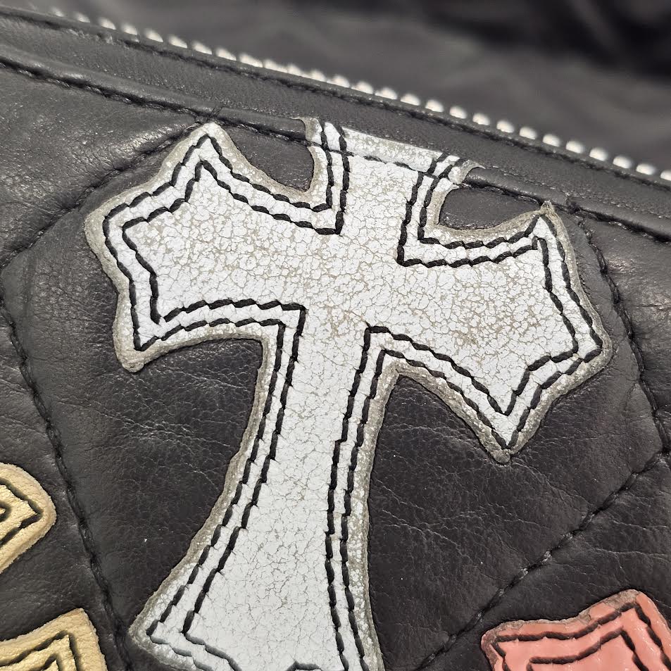 CHROME HEARTS Multi Cemetery Cross Leather Patch Quilting Wallet クロムハーツ マルチ セメタリークロス レザーパッチ キルティング風 ウォレット