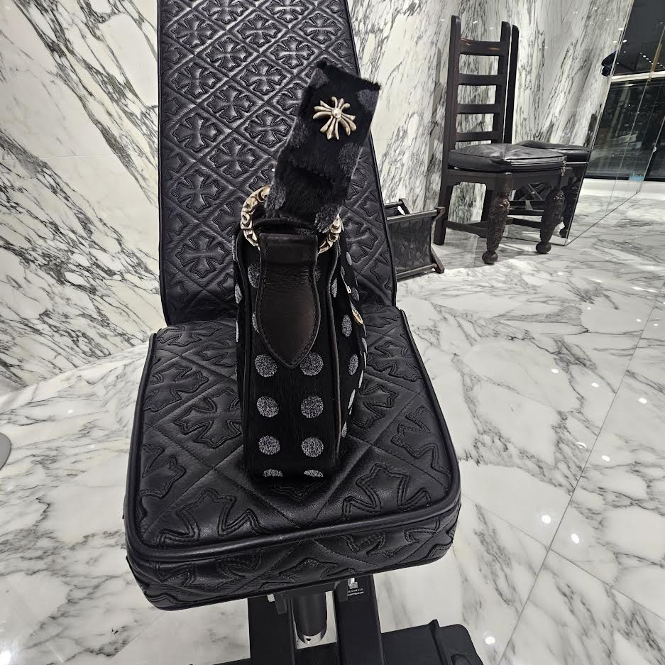 CHROME HEARTS CHICKEN NUGGET Polka Dots Harako Leather Small Shoulder Bag クロムハーツ チキンナゲット 水玉柄 ハラコレザー スモール ショルダーバッグ