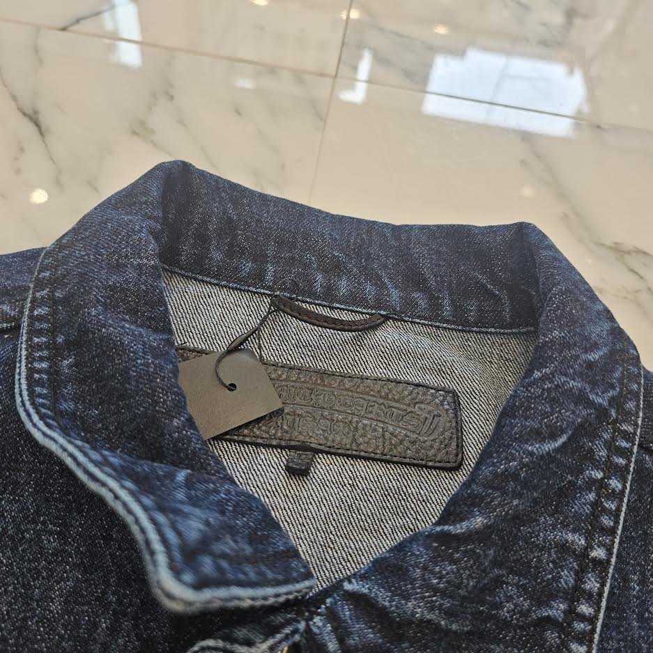 CHROME HEARTS Cross Ball Button MOTO BREATH Denim Jacket Size L クロムハーツ クロスボールボタン モーターブレス デニムジャケット サイズL