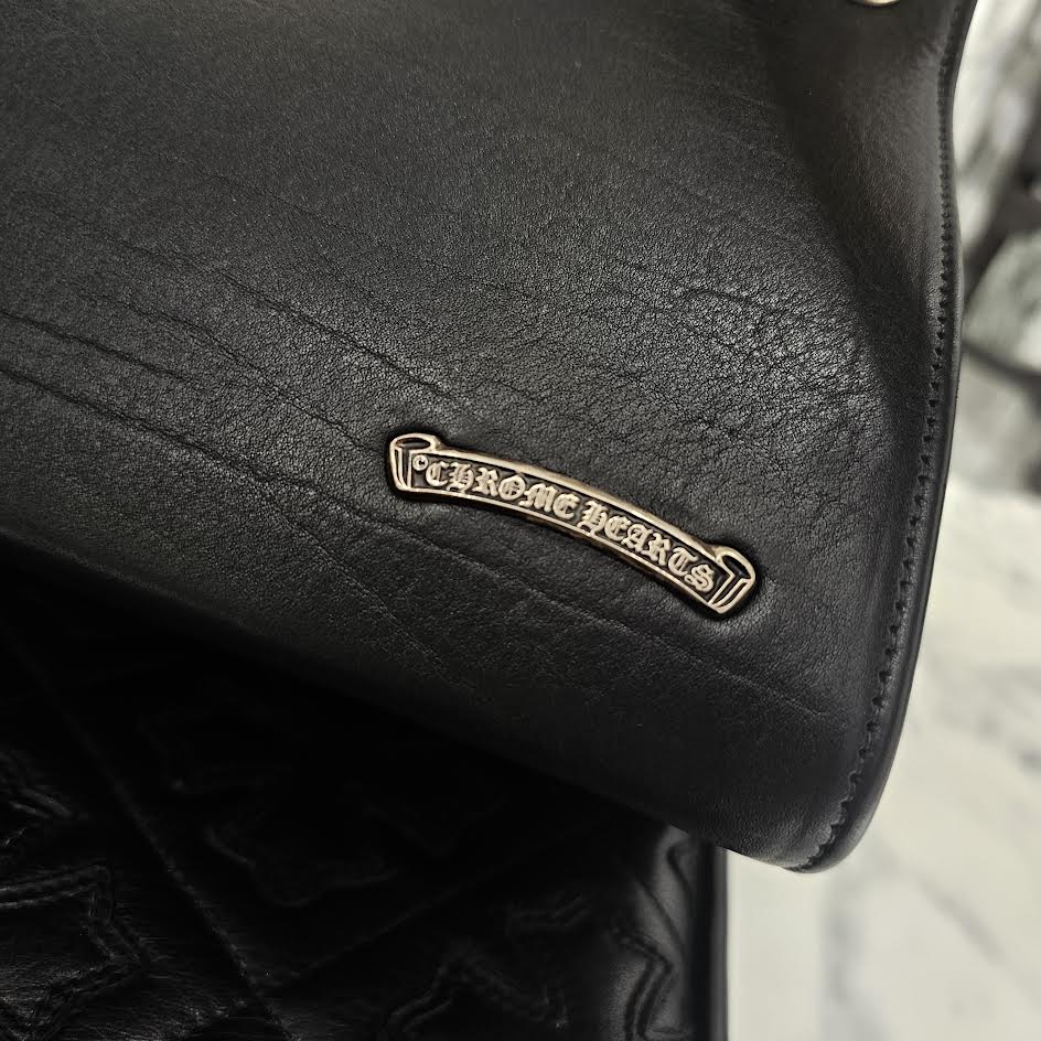 CHROME HEARTS DREW MINI BAG Cross Ball Leather Hand Bag クロムハーツ ドリュー ミニバッグ クロスボール レザーハンドバッグ