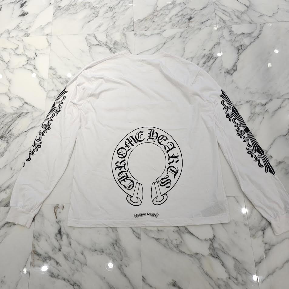 CHROME HEARTS Floral Cross Horseshoe Long Sleeve Tee Size XXL クロムハーツ フローラルクロス ホースシュー ロングスリーブTシャツ サイズXXL