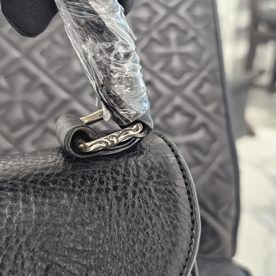 CHROME HEARTS DOG ADAMS BS FLARE Leather Shoulder Hand Bag クロムハーツ ドッグアダムズ BSフレア レザー ショルダー ハンドバッグ