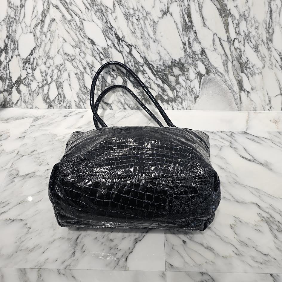 CHROME HEARTS FS Alligator Patent Leather Cross Patch Tote Bag クロムハーツ FS アリゲーター パテントレザー クロスパッチ トートバッグ