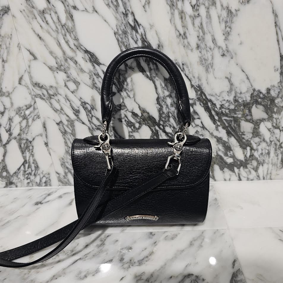 CHROME HEARTS DOG ADAMS BS FLARE Leather Shoulder Hand Bag クロムハーツ ドッグアダムズ BSフレア レザー ショルダー ハンドバッグ