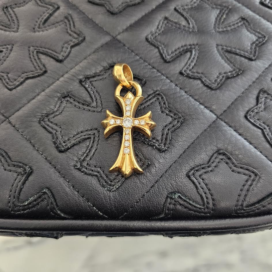 CHROME HEARTS 22K Small CH Cross / Pave Diamond With Bail Pendet Top クロムハーツ 22K スモールCHクロス パヴェダイヤモンド ウィズ ベイル ペンダントトップ