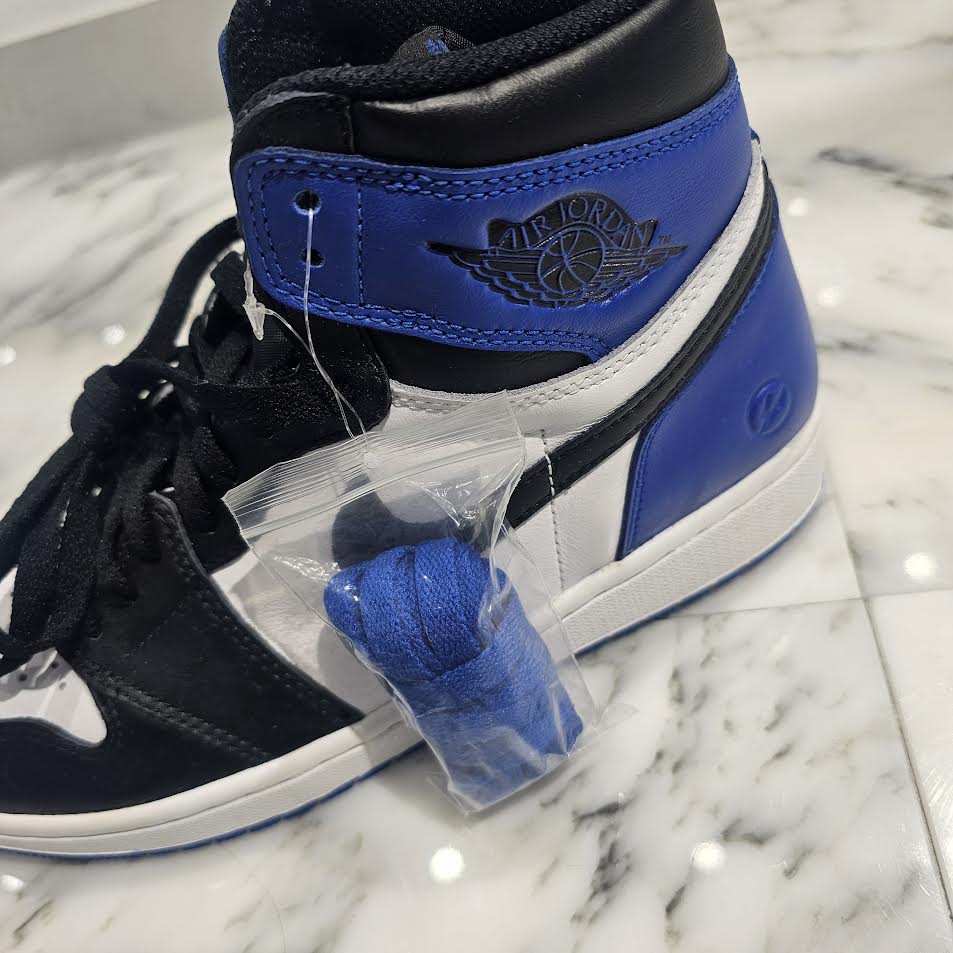NIKE × FRAGMENT DESIGN 2014AW Air Jordan 1 Retro High OG "Black/Sport Royal/White" 716371 040 Size 9.5（27.5cm）ナイキ × フラグメントデザイン エアジョーダン1 レトロ ハイ OG "ブラック/スポーツロイヤル/ホワイト" サイズ9.5（27.5cm）