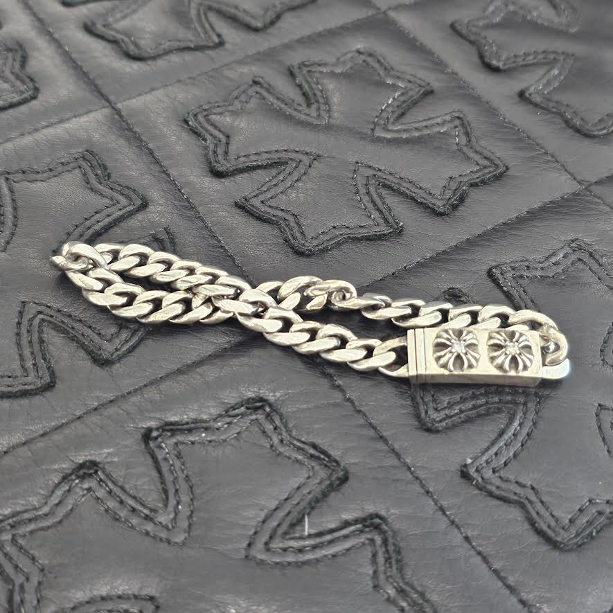 CHROME HEARTS DOUBLE CH Plus MINI ID Bracelet 2 Diamond クロムハーツ ダブル CHプラス ミニ ID ブレスレット 2ダイヤモンド