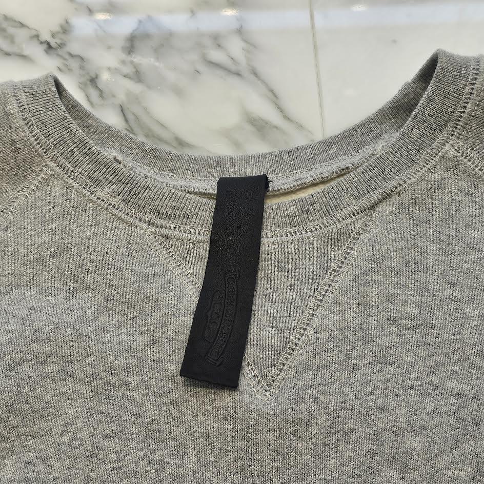 CHROME HEARTS Y NOT Cemetery Cross Leather Patch Sweatshirt Size L