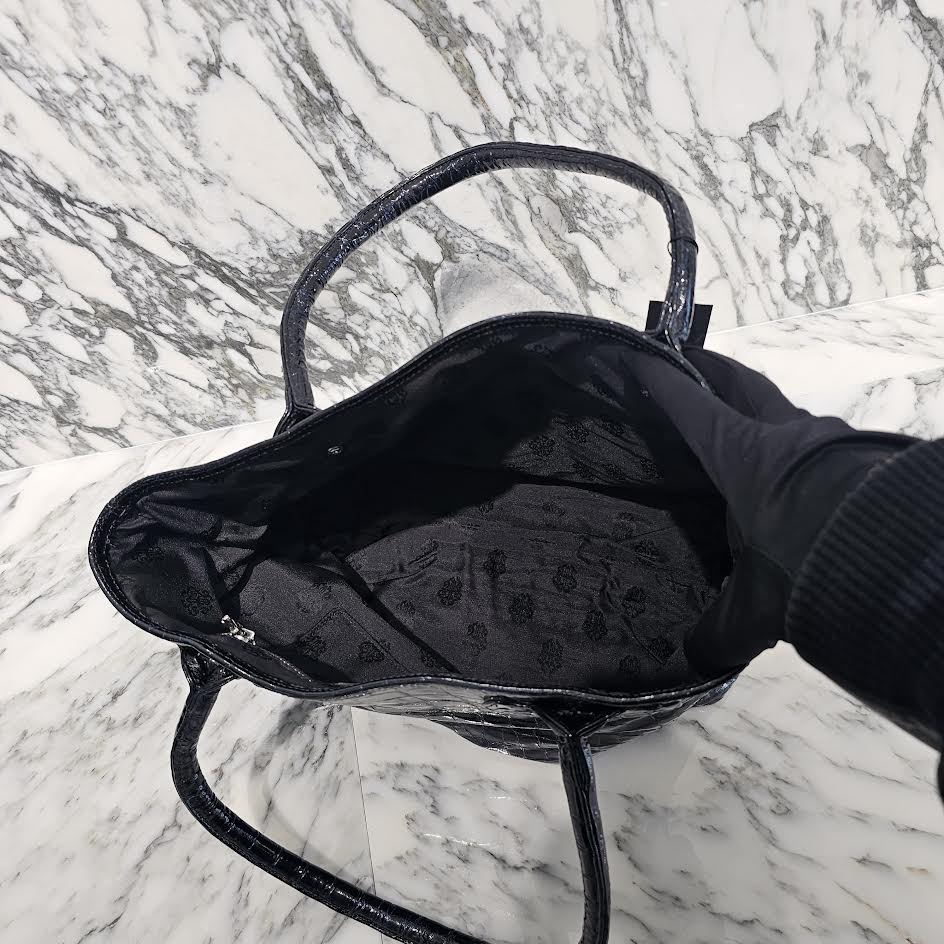 CHROME HEARTS FS Alligator Patent Leather Cross Patch Tote Bag クロムハーツ FS アリゲーター パテントレザー クロスパッチ トートバッグ