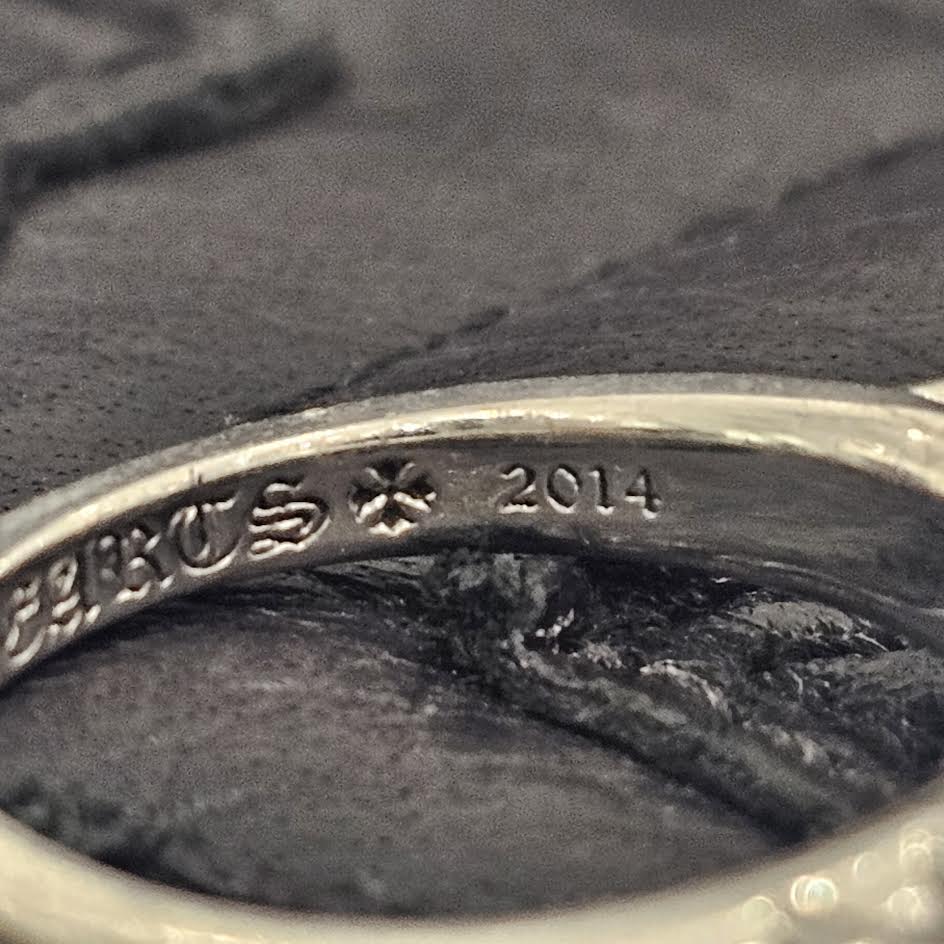 CHROME HEARTS 18K WG Baby Classic Floral Cross Pave Ruby Ring 13号 クロムハーツ 18K ホワイトゴールド ベイビークラシック フローラルクロス パヴェルビー リング サイズ13号