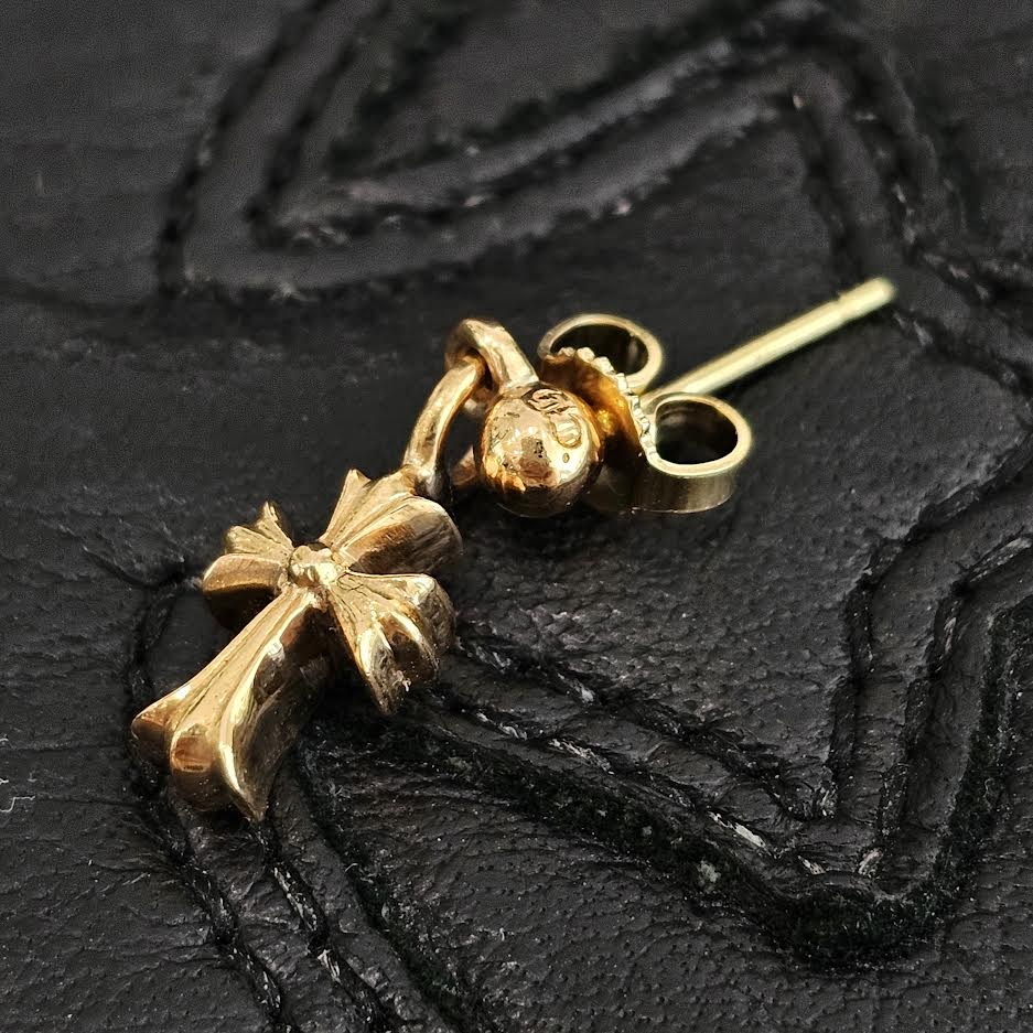 CHROME HEARTS 22K BABY FAT CROSS Earring クロムハーツ 22K ベイビーファットクロス ピアス