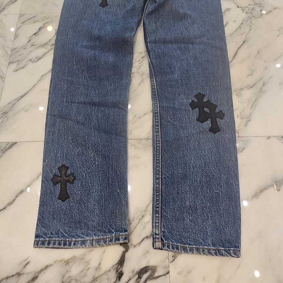 CHROME HEARTS × Levi's Body VNTG Cross Leather Patch Jeans Size 29 クロムハーツ × リーバイスボディ ヴィンテージ クロスレザーパッチ ジーンズ デニムパンツ サイズ29