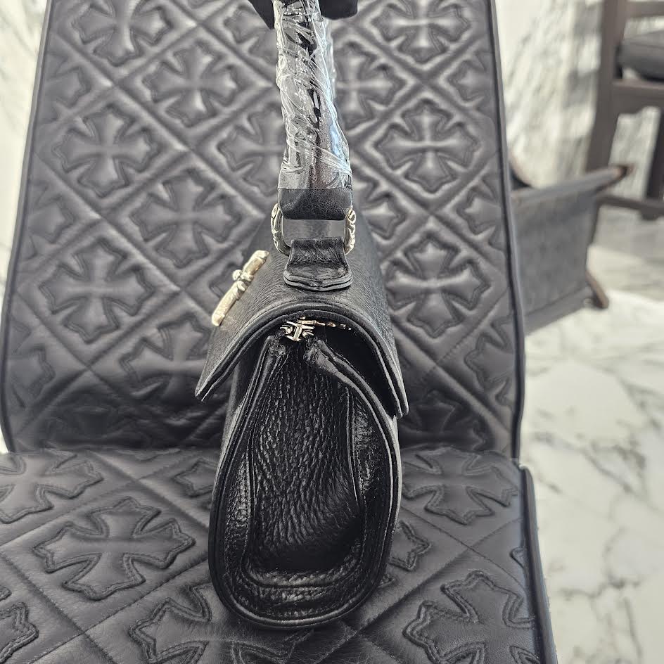 CHROME HEARTS DOG ADAMS BS FLARE Leather Shoulder Hand Bag クロムハーツ ドッグアダムズ BSフレア レザー ショルダー ハンドバッグ