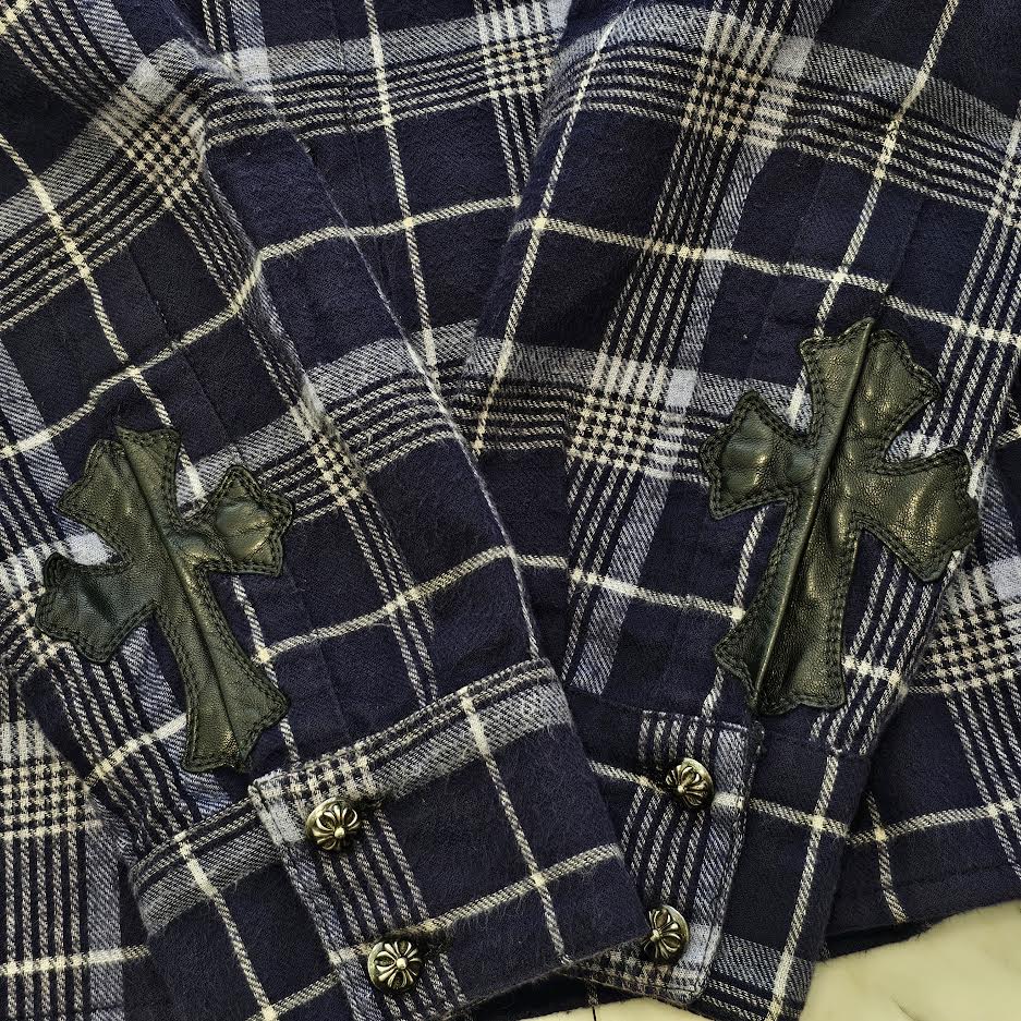 CHROME HEARTS Y NOT Loose Ends Check Shirt Size M クロムハーツ ワイノット ルーズエンド チェックシャツ サイズM