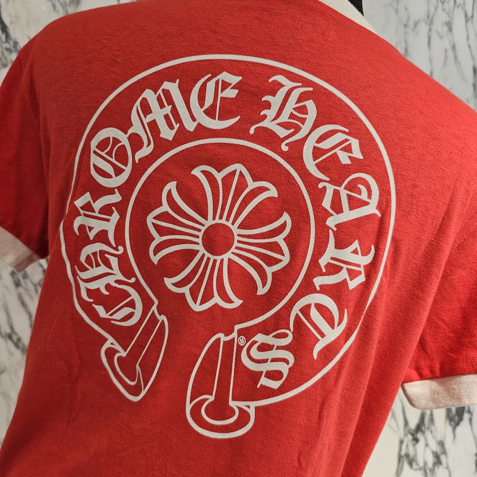 CHROME HEARTS Back Horseshoe Print Ringer Tee Size S クロムハーツ バックホースシュープリント リンガーTシャツ サイズS