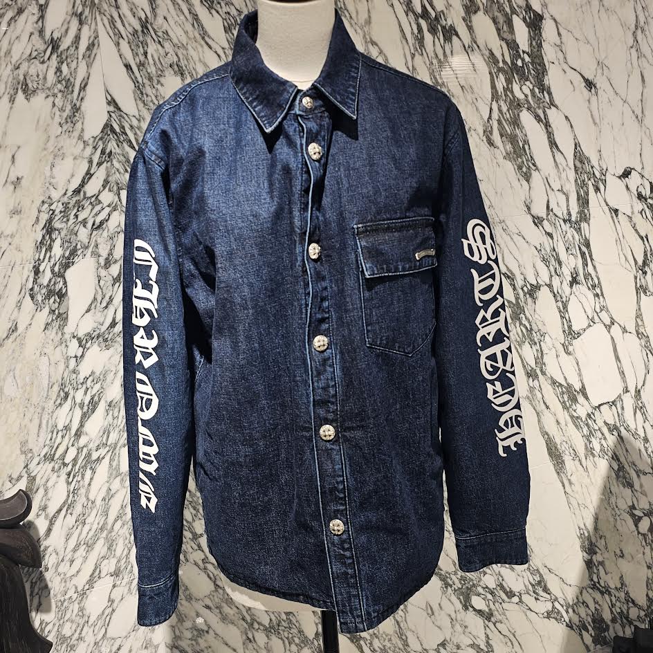 CHROME HEARTS WORK'N SHIRT GARAGE WASH DENIM JACKET Size S クロムハーツ ウォーキン シャツ ガレージ ウォッシュ デニムジャケット サイズS