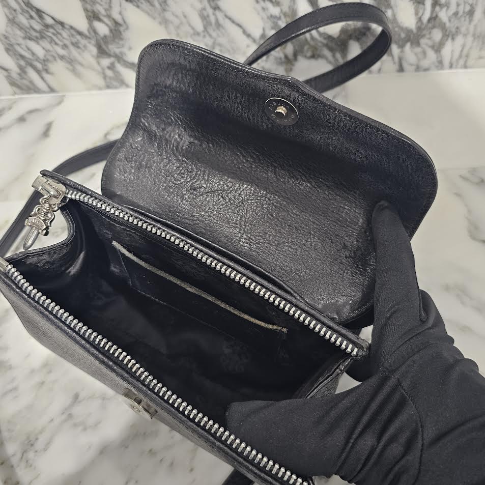 CHROME HEARTS DOG ADAMS BS FLARE Leather Shoulder Hand Bag クロムハーツ ドッグアダムズ BSフレア レザー ショルダー ハンドバッグ