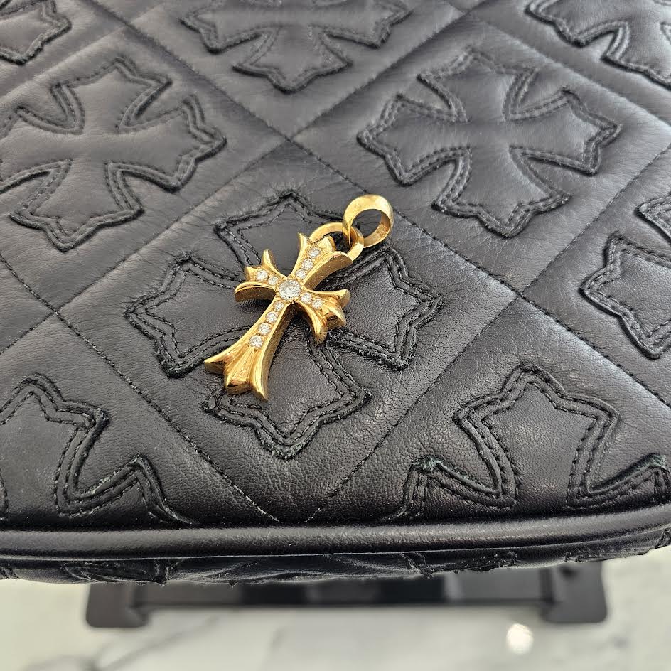 CHROME HEARTS 22K Small CH Cross / Pave Diamond With Bail Pendet Top クロムハーツ 22K スモールCHクロス パヴェダイヤモンド ウィズ ベイル ペンダントトップ