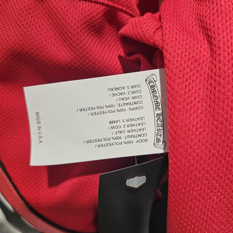 CHROME HEARTS × MATTY BOY Leather Chomper Patch Hockey Jersey Long Sleeve Tee Size M クロムハーツ×マティボーイ レザーチョンパーパッチ ホッケージャージー ロングスリーブTシャツ サイズＭ