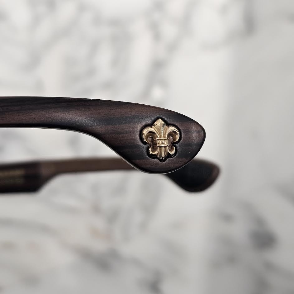 Chrome Hearts LILITH Ebony Wood Sunglasses "BROWN/DARK GREY" WEWE-18KGP Size 56□18-144 クロムハーツ リリス エボニー ウッド サングラス "ブラウン/ダークグレー" サイズ56□18-144