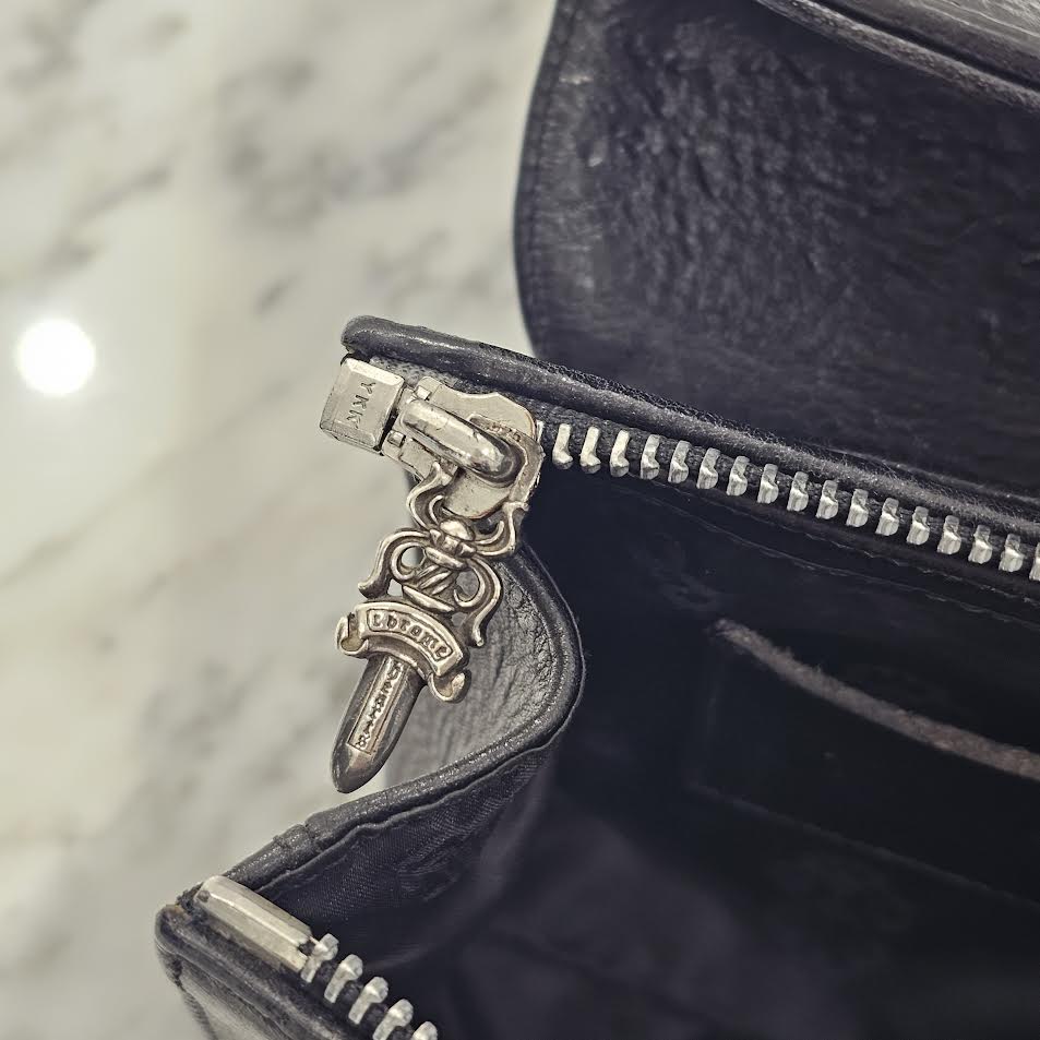 CHROME HEARTS DOG ADAMS BS FLARE Leather Shoulder Hand Bag クロムハーツ ドッグアダムズ BSフレア レザー ショルダー ハンドバッグ