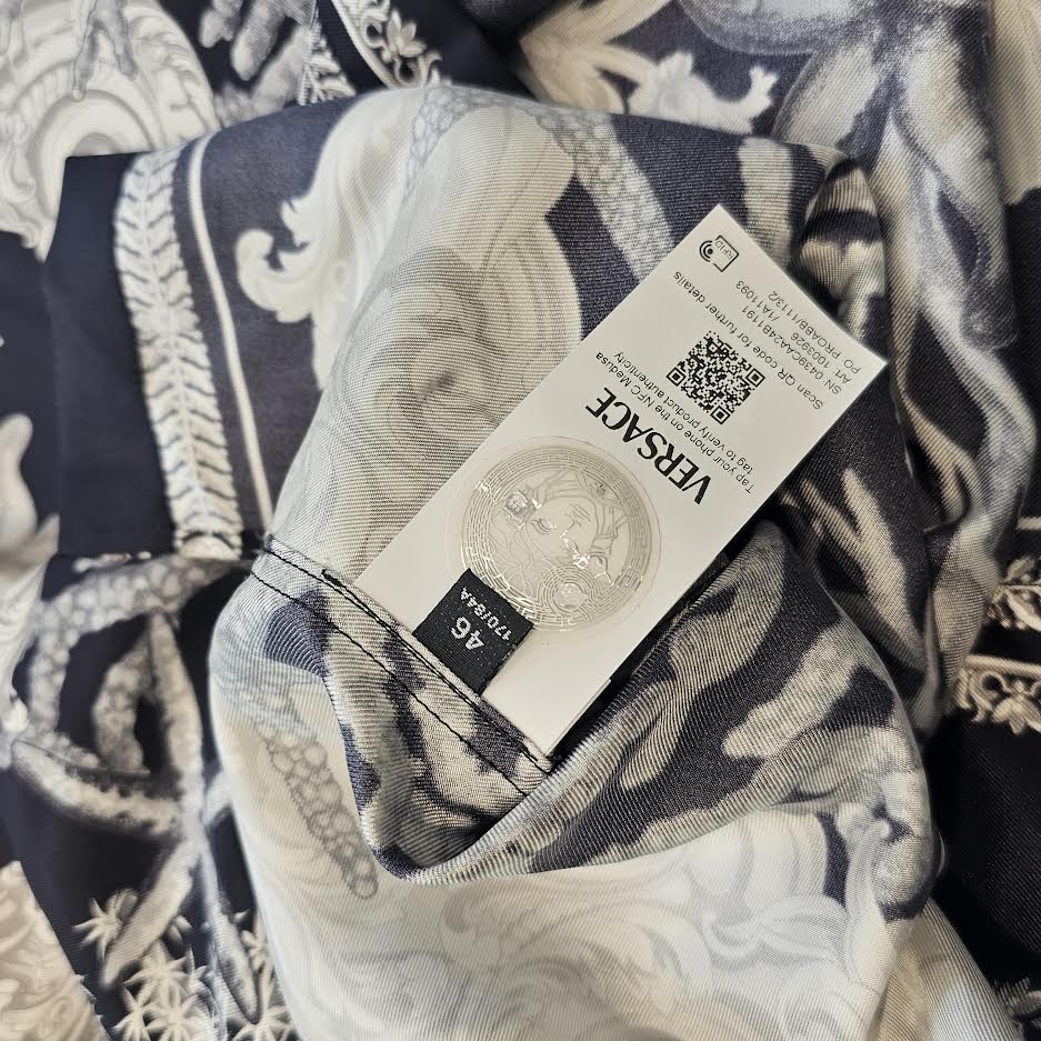 VERSACE 2024SS Baroque Printed Silk Set Up Shirt & Shorts 1003926/1A11093 1002476/1A11093 Size 46 ヴェルサーチェ バロック プリント シルク シャツ&ショーツ サイズ46
