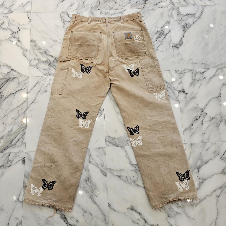 ABOUT DREAMS Butterfly Carhartt Body Pants Size W34 L32 アバウトドリームズ バタフライ カーハートボディ パンツ サイズW34×L32