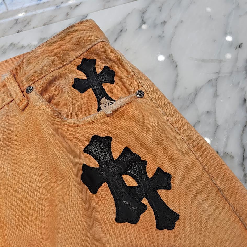 CHROME HEARTS × GALLERY DEPT. Levi's Body VNTG Cross Leather Patch Denim Pants Size 34 クロムハーツ × ギャラリーデプト リーバイスボディ ヴィンテージ クロスレザーパッチ デニムパンツ サイズ34