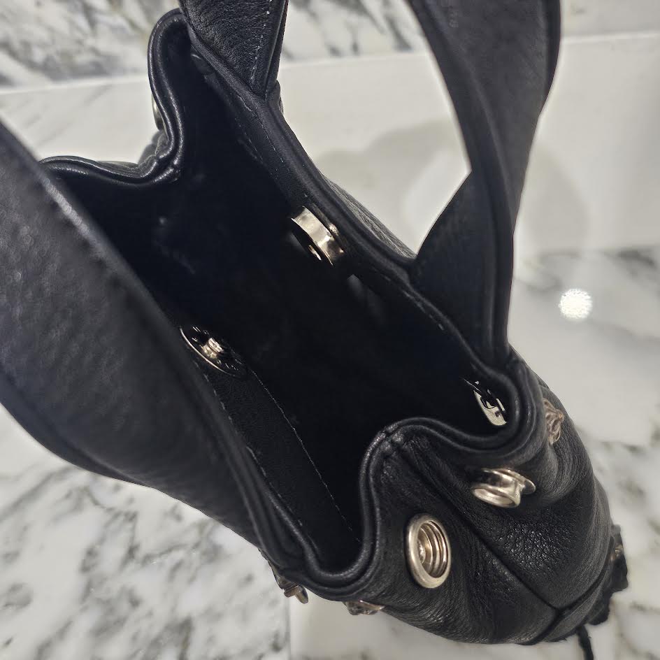 CHROME HEARTS JJ Dean Mini Leather Riders Hand Bag クロムハーツ JJ ディーン ミニレザー ライダース ハンドバッグ