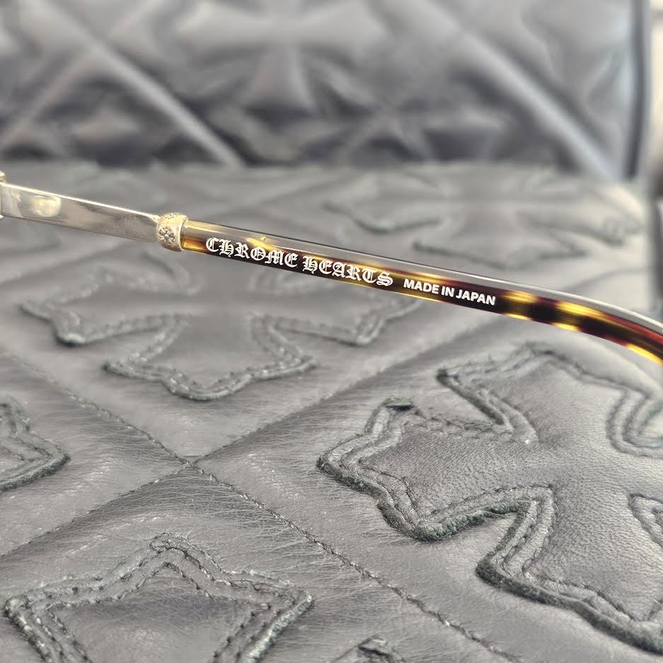 CHROME HEARTS BONENNOISSEUR II Temple CH Cross Half Rim Sunglasses Size 53口19-150 クロムハーツ ボネノワスール テンプルCHクロス ハーフリム サングラス サイズ54口19-148