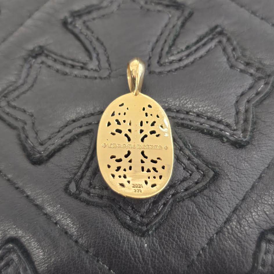 CHROME HEARTS 22K Classic Oval Cross Pendent Top クロムハーツ 22K クラシック オーバルクロス ペンダントトップ