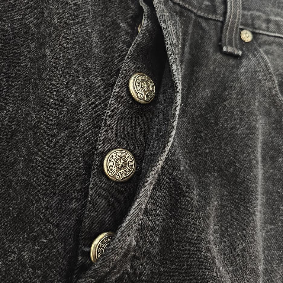 CHROME HEARTS × Levi's 501 VNTG Zebra Harako Leather Cross Patch Denim Pants Size 32 クロムハーツ × リーバイス 501 ヴィンテージ ゼブラ ハラコ レザークロスパッチ デニムパンツ サイズ32