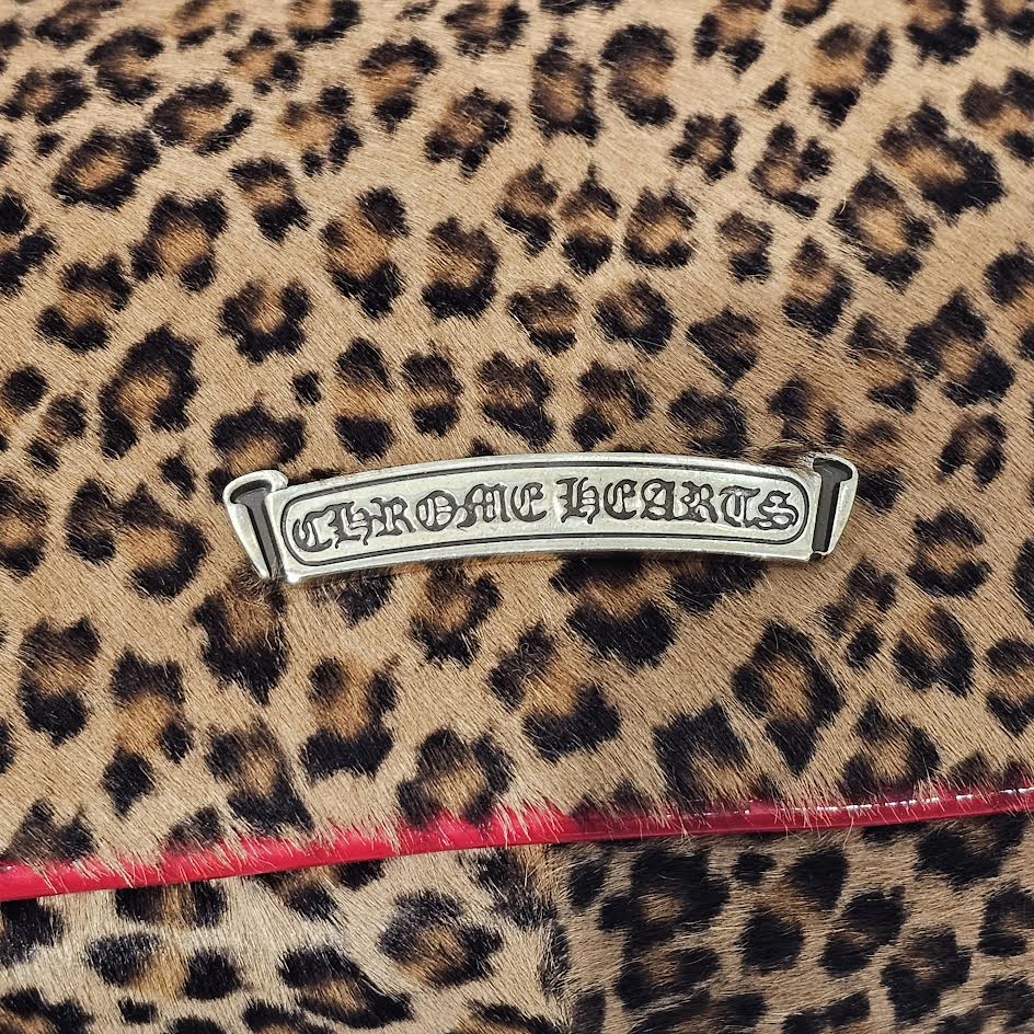 CHROME HEARTS CHICKEN NUGGET Leopard Harako Small Leather Shoulder