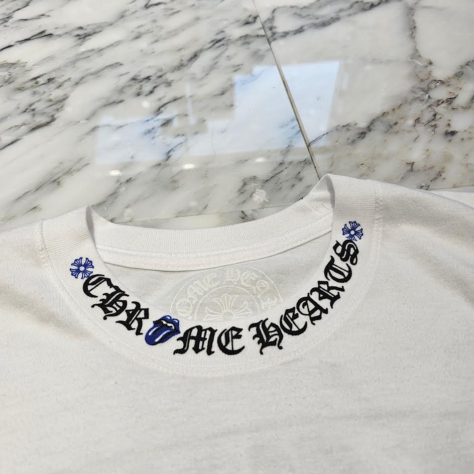 CHROME HEARTS × The Rolling Stones 2024SS Lip Tan Neck Logo Back Scroll Tee Size S クロムハーツ × ローリングストーンズ リップアンドタン ネックロゴ バックスクロール Tシャツ サイズS