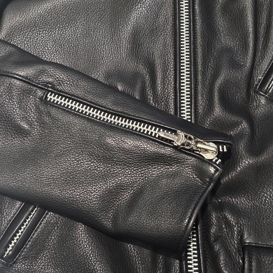 CHROME HEARTS JJ DEAN Dagger Zip Riders Leather Jacket Size L クロムハーツ JJディーン ダガー ジップ ライダース レザージャケット サイズL