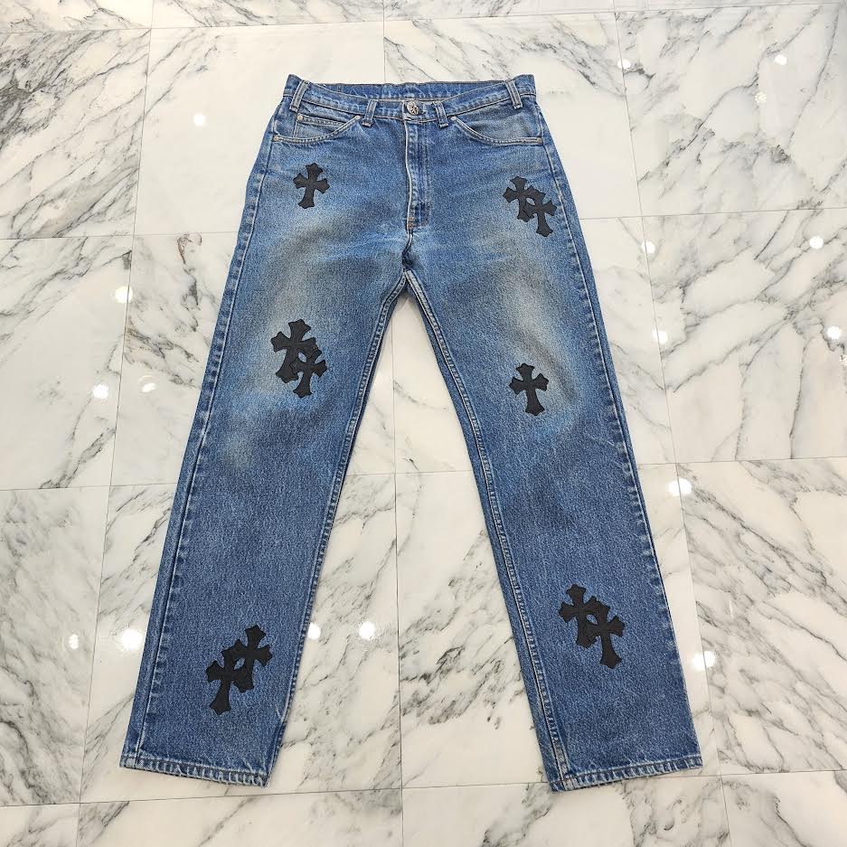 CHROME HEARTS × Levi's Body VNTG Cross Leather Patch Jeans Size 32 クロムハーツ × リーバイスボディ ヴィンテージ クロスレザーパッチ ジーンズ デニムパンツ サイズ32