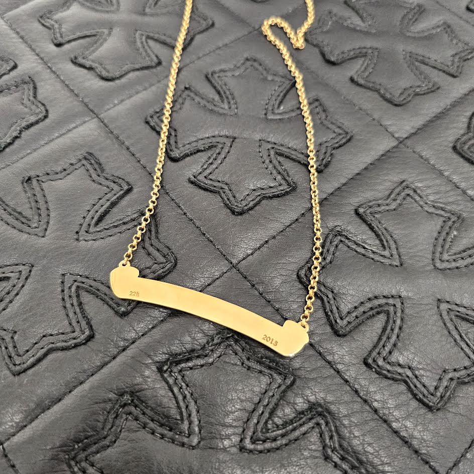 CHROME HEARTS 22K Scroll Label Logo Roll Chain Necklace クロムハーツ 22K スクロールラベルロゴ ロールチェーンネックレス